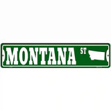 Montana St Silhouette Novelty Metal Street Sign 18" x 4" (K)