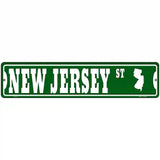 New Jersey St Silhouette Novelty Metal Street Sign 18" x 4" (K)