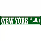 New York St Silhouette Novelty Metal Street Sign 18" x 4" (K)