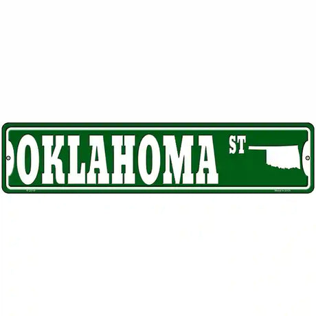 Oklahoma St Silhouette Novelty Metal Street Sign 18" x 4" (K)