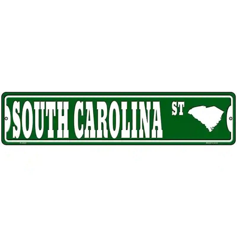 South Carolina St Silhouette Novelty Metal Street Sign 18" x 4" (K)