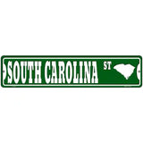 South Carolina St Silhouette Novelty Metal Street Sign 18" x 4" (K)