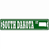 South Dakota St Silhouette Novelty Metal Street Sign 18" x 4" (K)