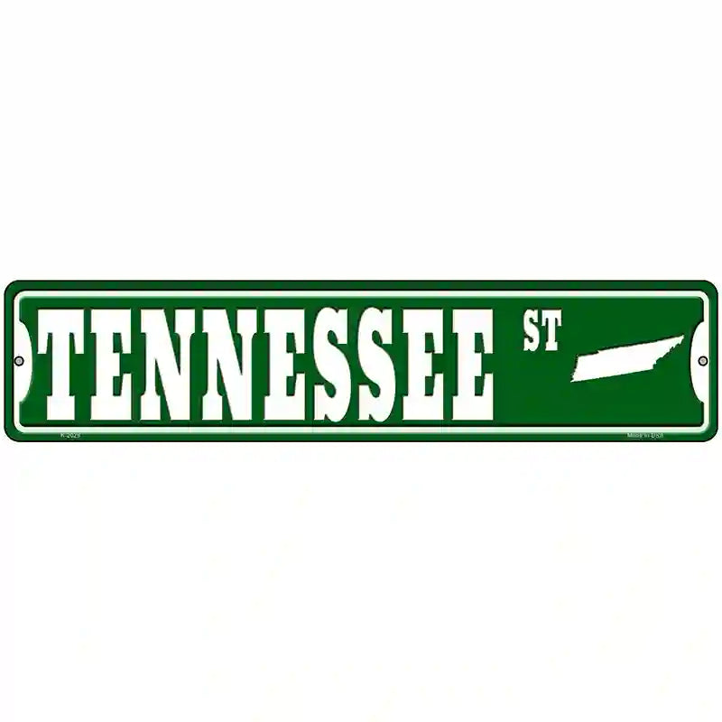 Tennessee St Silhouette Novelty Metal Street Sign 18" x 4" (K)