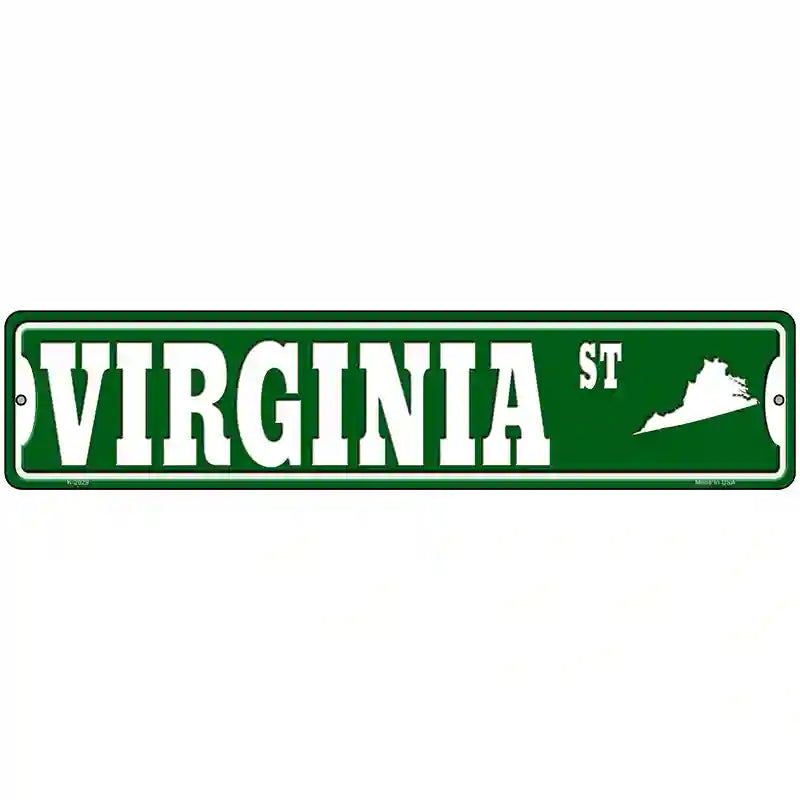 Virginia St Silhouette Novelty Metal Street Sign 18" x 4" (K)