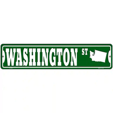 Washington St Silhouette Novelty Metal Street Sign 18" x 4" (K)