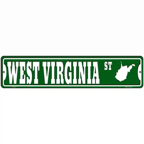 West Virginia St Silhouette Novelty Metal Street Sign 18" x 4" (K)