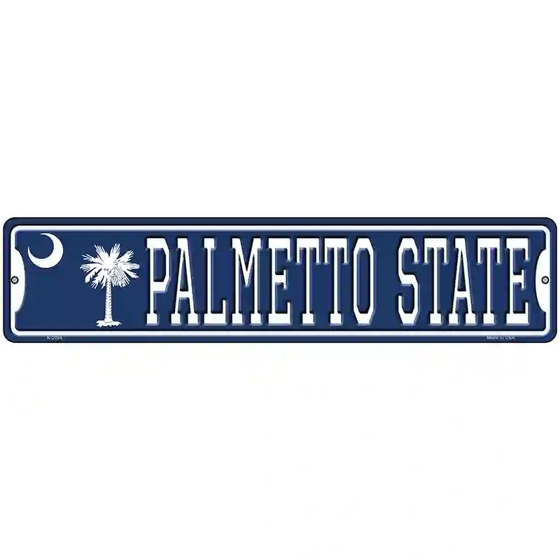 Palmetto State SC Flag Novelty Metal Street Sign 18" x 4" (K)