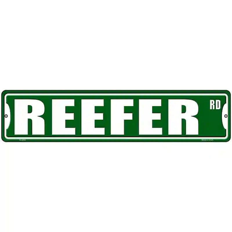 Reefer Road Novelty Metal Street Sign 18" x 4" (K)