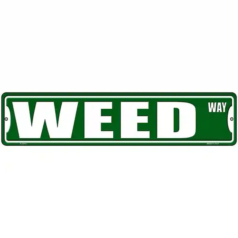 Weed Way Novelty Metal Street Sign 18" x 4" (K)