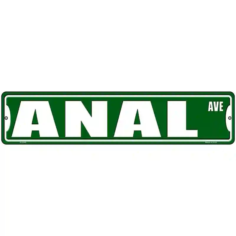 Anal Avenue Novelty Metal Street Sign 18" x 4" (K)