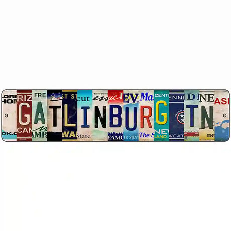 Gatlinburg TN Strips Novelty Metal Street Sign 18" x 4" (K)