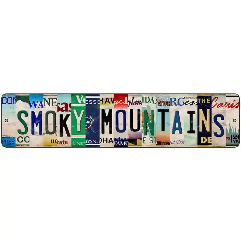 Smoky Mountains Strips Novelty Metal Street Sign 18" x 4" (K)