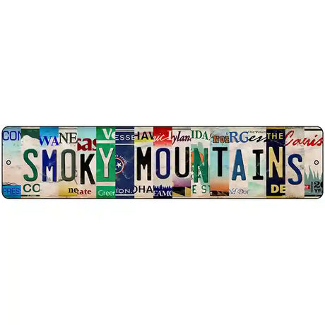 Smoky Mountains Strips Novelty Metal Street Sign 18" x 4" (K)