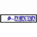 Alaska State Outline Novelty Metal Vanity Street Sign 18" x 4" (K)