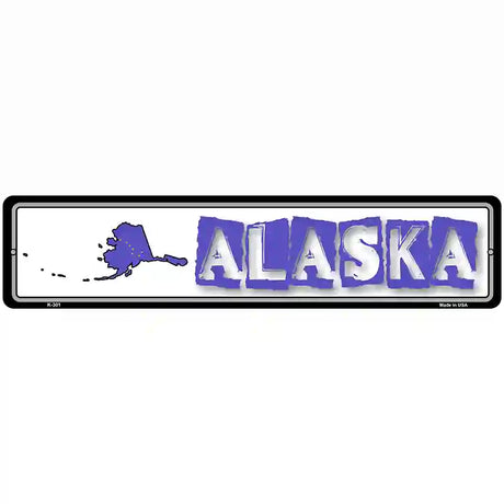 Alaska State Outline Novelty Metal Vanity Street Sign 18" x 4" (K)