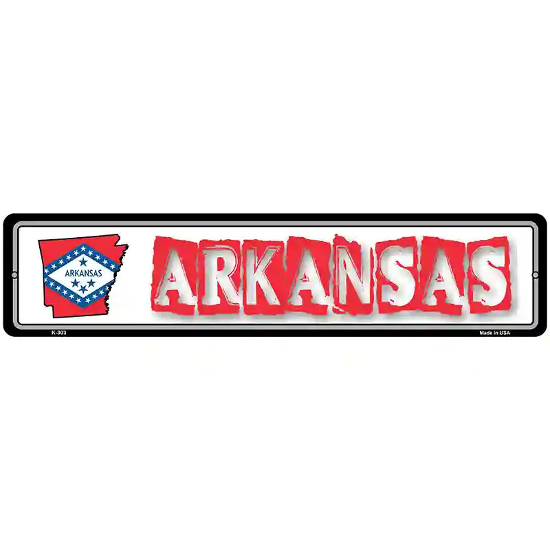 Arkansas State Outline Novelty Metal Vanity Street Sign 18" x 4" (K)