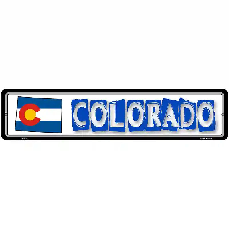 Colorado State Outline Novelty Metal Vanity Street Sign 18" x 4" (K)