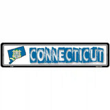 Connecticut State Outline Novelty Metal Vanity Street Sign 18" x 4" (K)