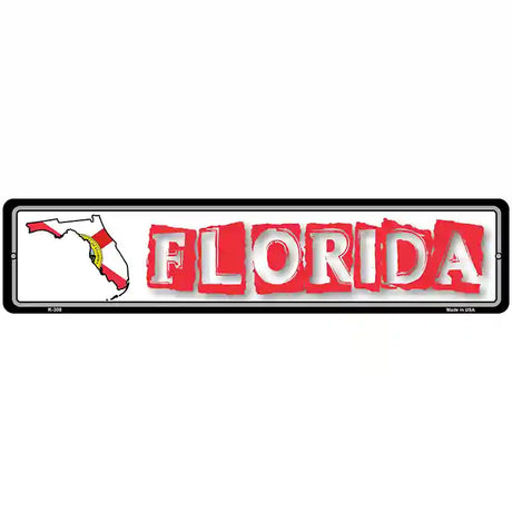 Florida State Outline Novelty Metal Vanity Street Sign 18" x 4" (K)