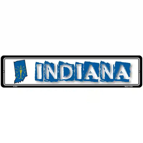 Indiana State Outline Novelty Metal Vanity Street Sign 18" x 4" (K)