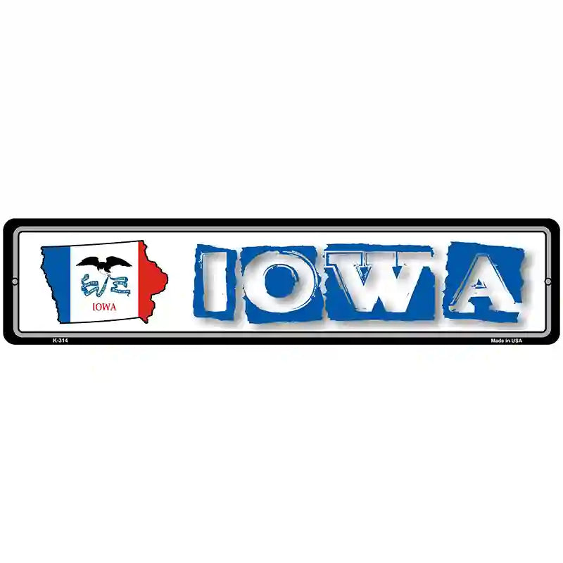 Iowa State Outline Novelty Metal Vanity Street Sign 18" x 4" (K)