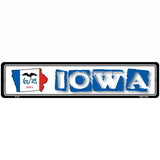 Iowa State Outline Novelty Metal Vanity Street Sign 18" x 4" (K)