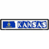 Kansas State Outline Novelty Metal Vanity Street Sign 18" x 4" (K)