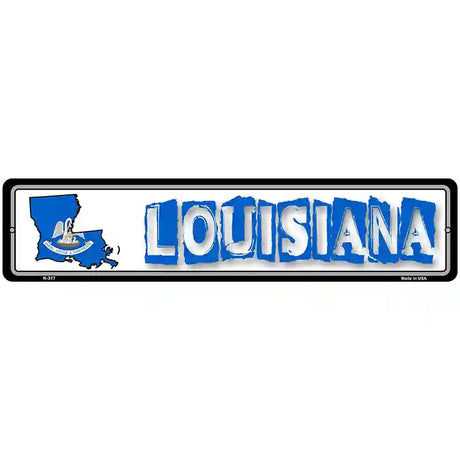 Louisiana State Outline Novelty Metal Vanity Street Sign 18" x 4" (K)