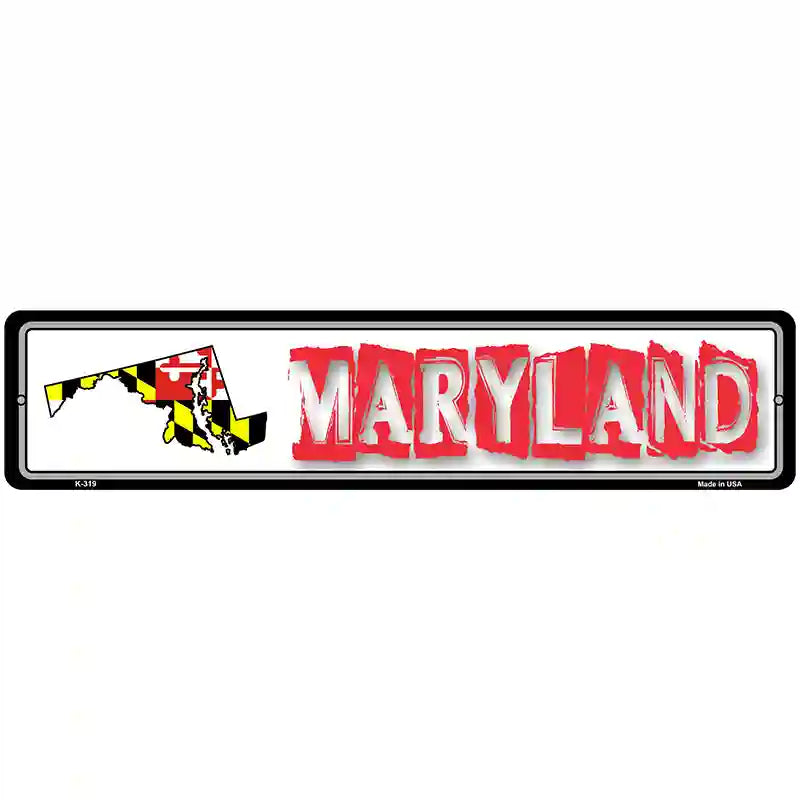 Maryland State Outline Novelty Metal Vanity Street Sign 18" x 4" (K)