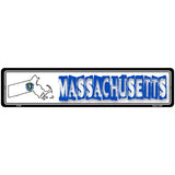 Massachusetts State Outline Novelty Metal Vanity Street Sign 18" x 4" (K)