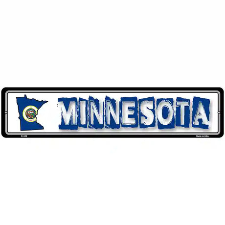 Minnesota State Outline Novelty Metal Vanity Street Sign 18" x 4" (K)