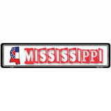 Mississippi State Outline Novelty Metal Vanity Street Sign 18" x 4" (K)