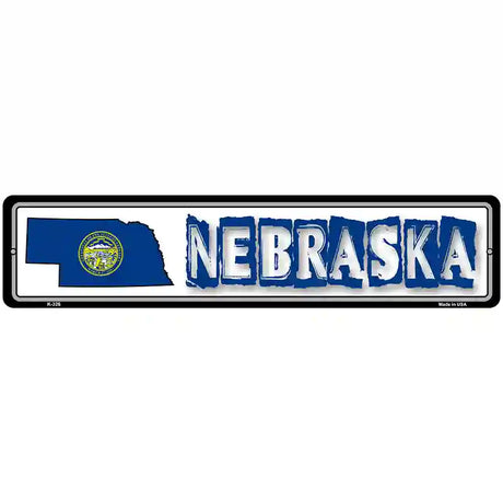 Nebraska State Outline Novelty Metal Vanity Street Sign 18" x 4" (K)