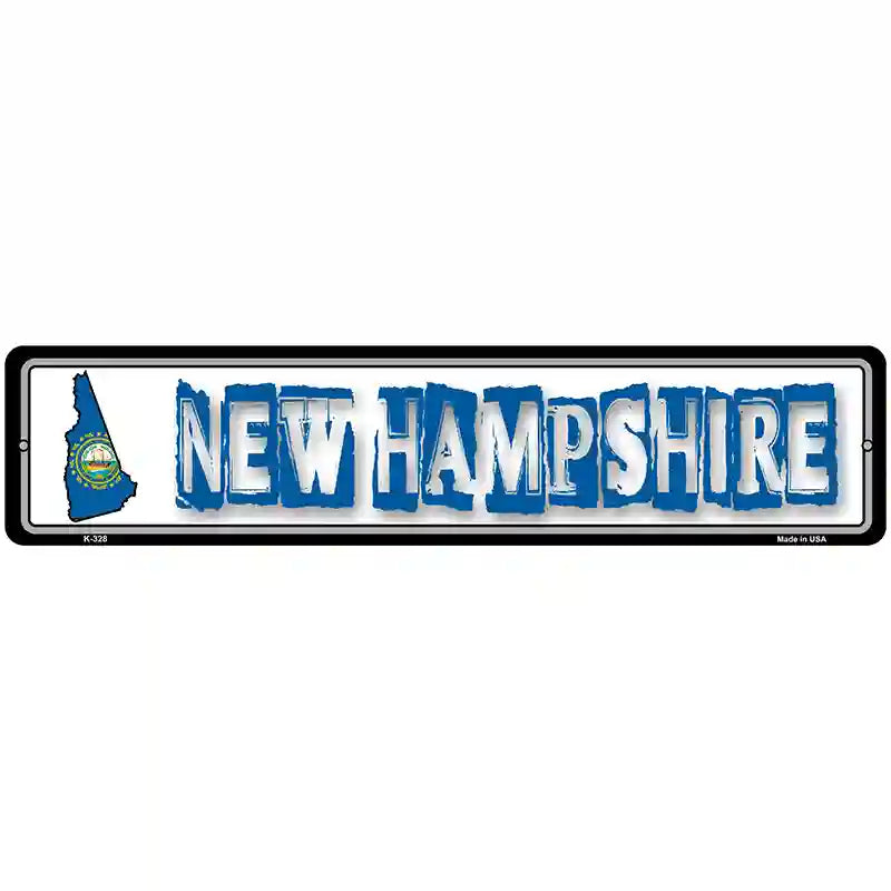 New Hampshire State Outline Novelty Metal Vanity Street Sign 18" x 4" (K)