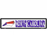 North Carolina State Outline Novelty Metal Vanity Street Sign 18" x 4" (K)