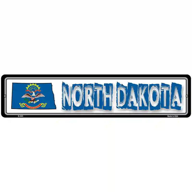 North Dakota State Outline Novelty Metal Vanity Street Sign 18" x 4" (K)