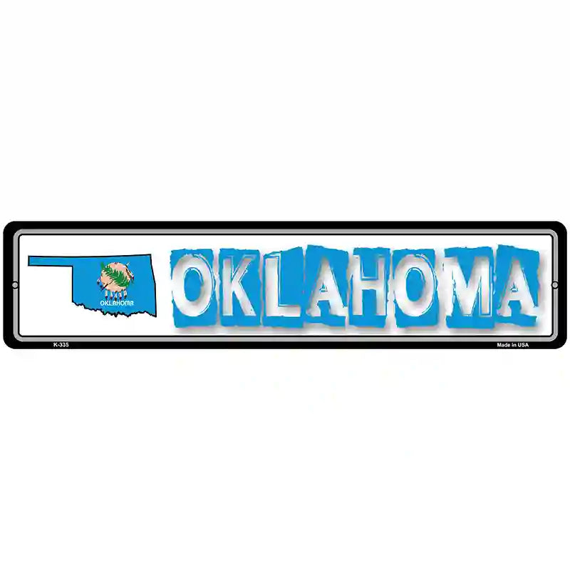 Oklahoma State Outline Novelty Metal Vanity Street Sign 18" x 4" (K)