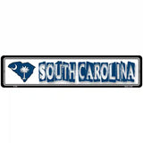 South Carolina State Outline Novelty Metal Vanity Street Sign 18" x 4" (K)