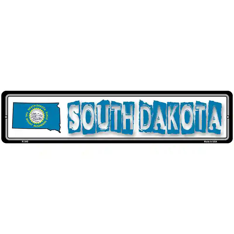 South Dakota State Outline Novelty Metal Vanity Street Sign 18" x 4" (K)