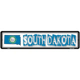 South Dakota State Outline Novelty Metal Vanity Street Sign 18" x 4" (K)