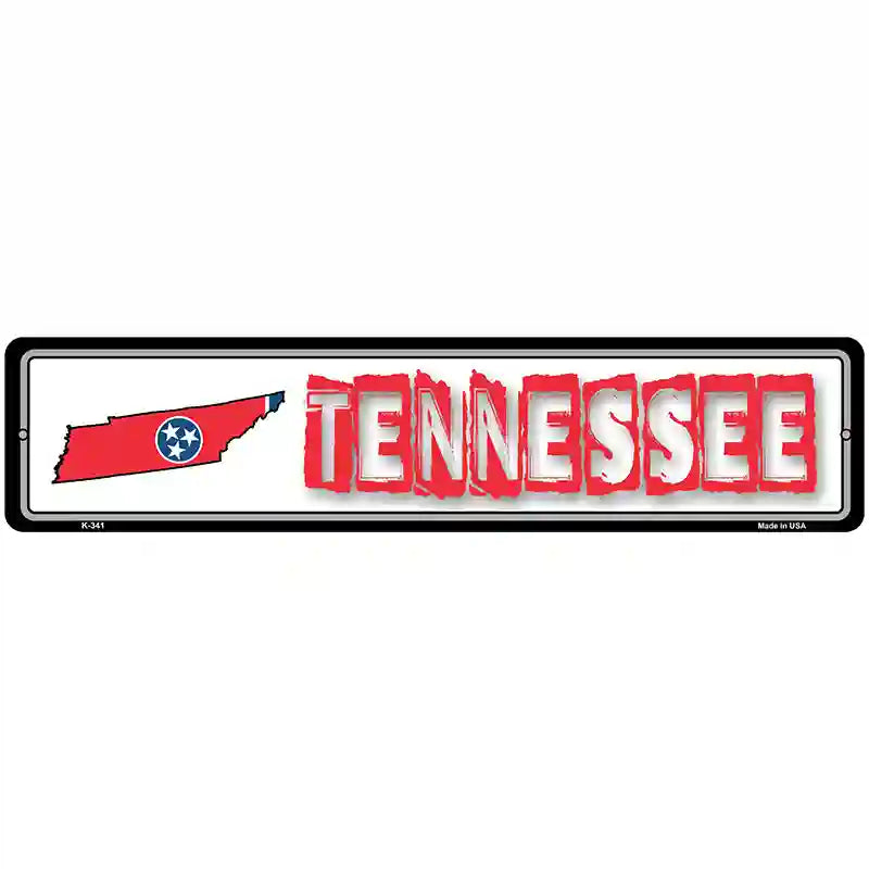 Tennessee State Outline Novelty Metal Vanity Street Sign 18" x 4" (K)