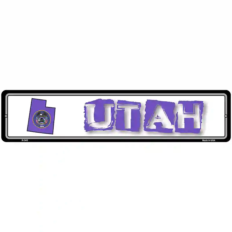 Utah State Outline Novelty Metal Vanity Street Sign 18" x 4" (K)