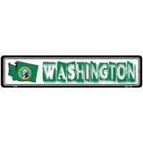 Washington State Outline Novelty Metal Vanity Street Sign 18" x 4" (K)