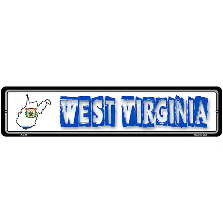 West Virginia State Outline Novelty Metal Vanity Street Sign 18" x 4" (K)