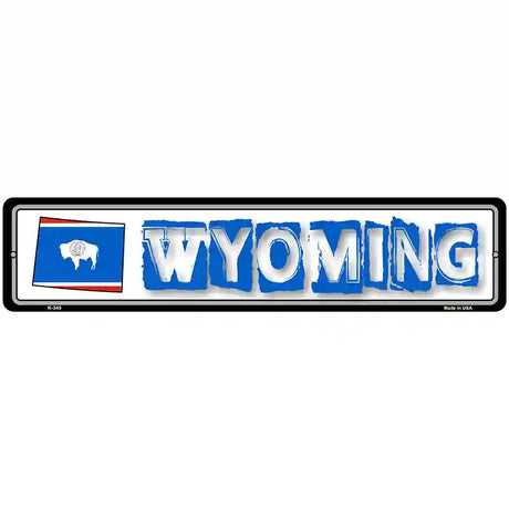 Wyoming State Outline Novelty Metal Vanity Street Sign 18" x 4" (K)