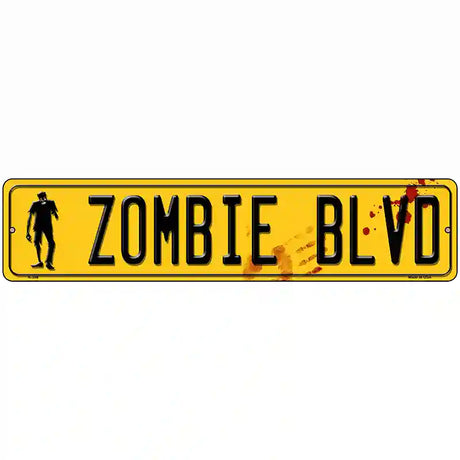 Zombie Blvd Metal Novelty Street Sign 18" x 4" (K)