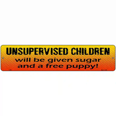 Unsupervised Children Metal Novelty Street Sign 18" x 4" (K)