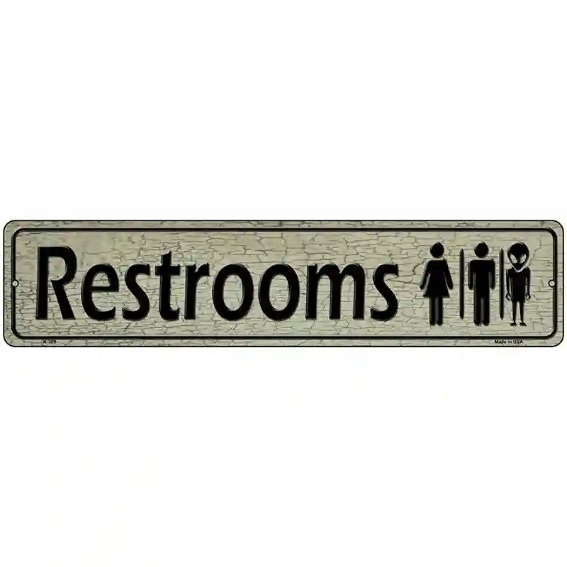 Restrooms Metal Novelty Street Sign 18" x 4" (K)