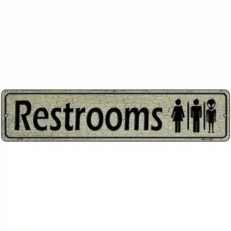 Restrooms Metal Novelty Street Sign 18" x 4" (K)